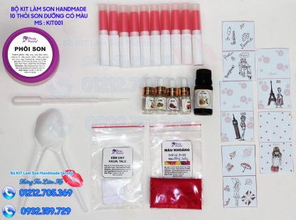 BỘ KIT 10 CÂY SON DƯỠNG MÔI HANDMADE